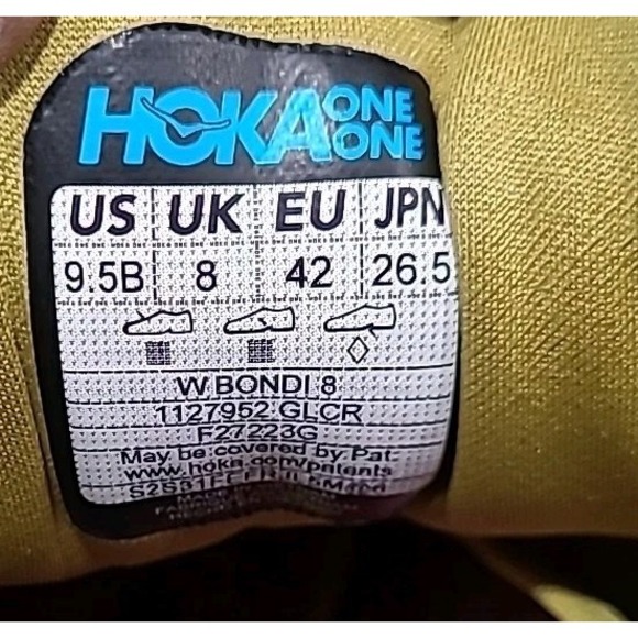 Hoka Bondi 8 Women's Sz 9.5 B Golden Yellow Lichen Celery Root Running Sneakers - Picture 15 of 16